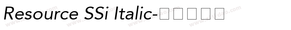 Resource SSi Italic字体转换
